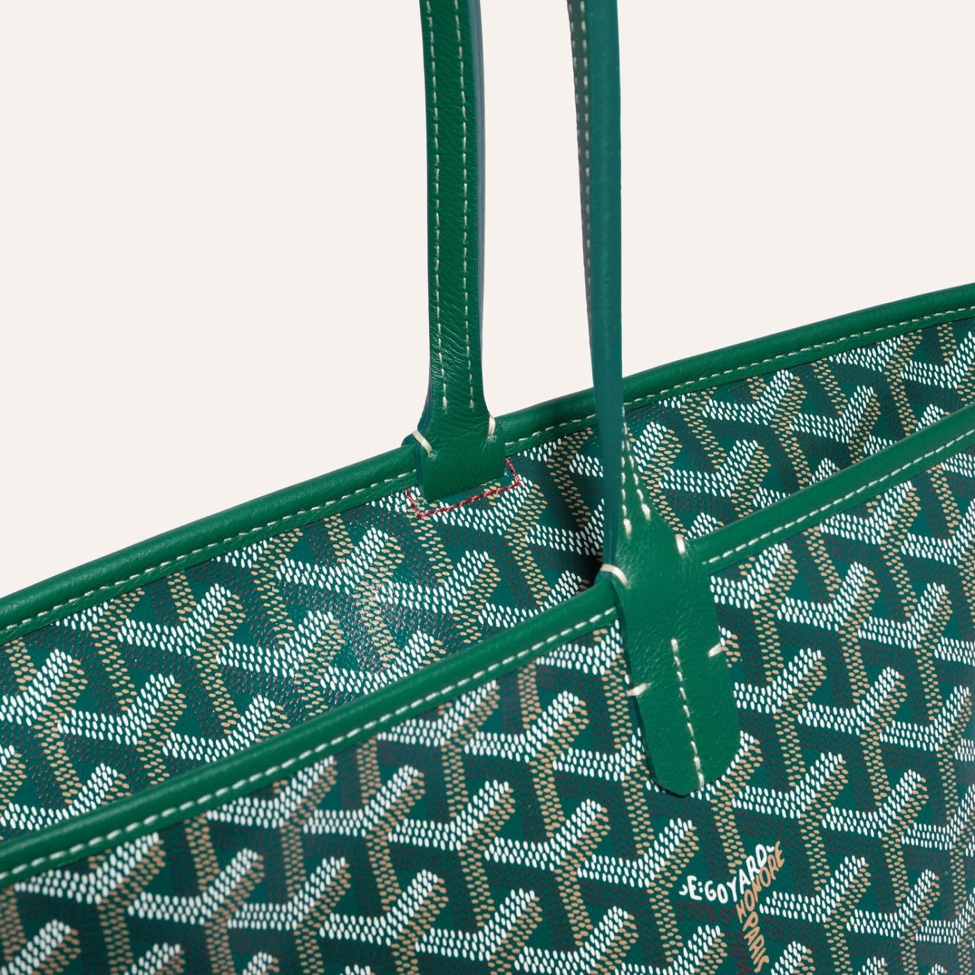 Goyard Artois Tote MM Green Goyardine Canvas & Chevroches Calfskin Palladium Hardware - Image 3